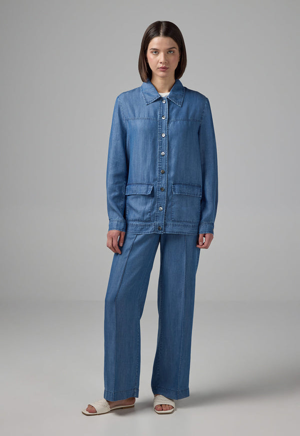 Choice Front Flap Pockets Jacket Navy