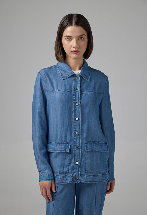 Choice Front Flap Pockets Jacket Navy