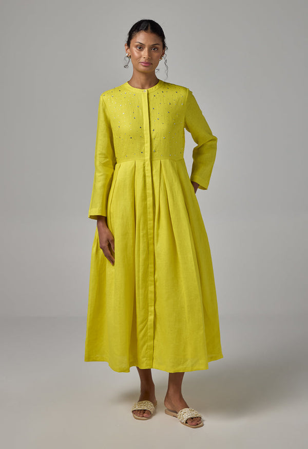 Choice Crystal Embellished Maxi Dress Lime