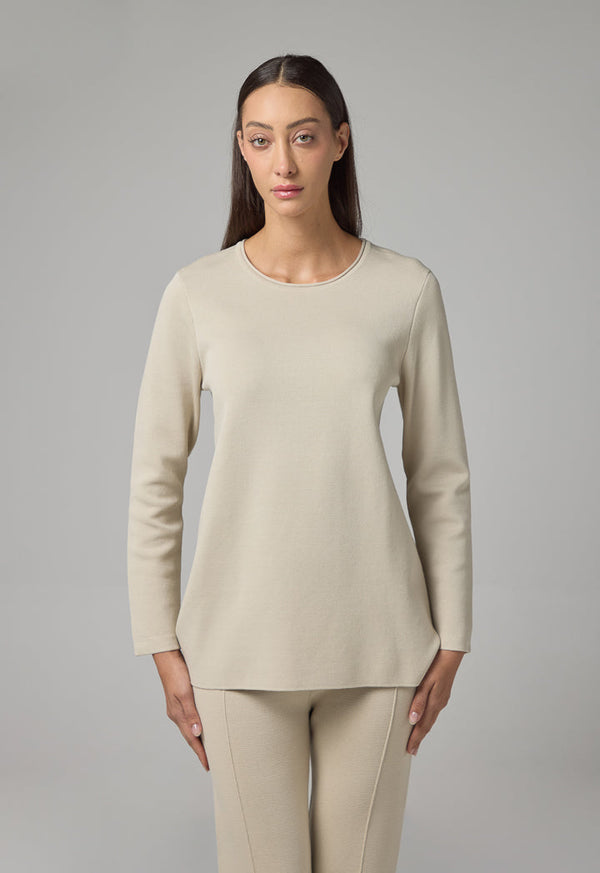 Choice Long Sleeve Knitted Basic Blouse Grey