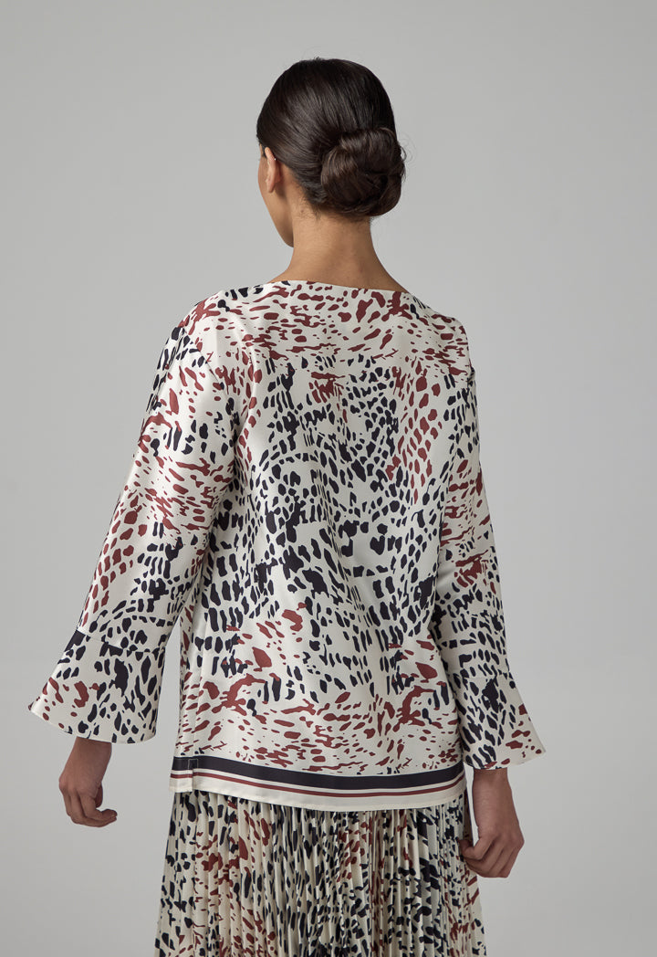 Choice Printed Long Sleeve Blouse Multi Color
