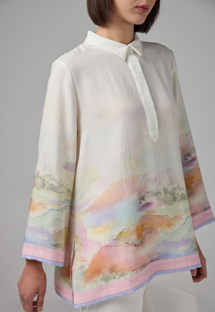 Choice Half Buttons Printed Shirt  Multi Color