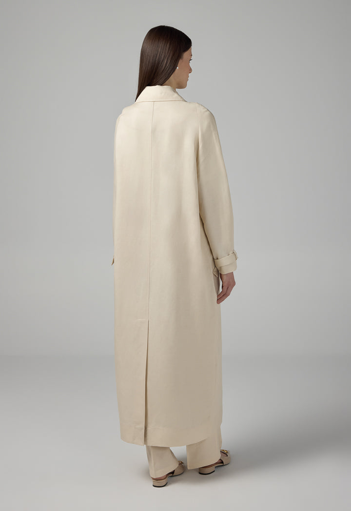 Choice Solid Front Flap Pockets Coat Beige