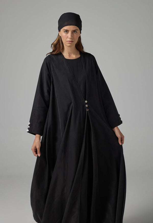 Choice Solid Oversized Maxi Abaya With Hijab Black