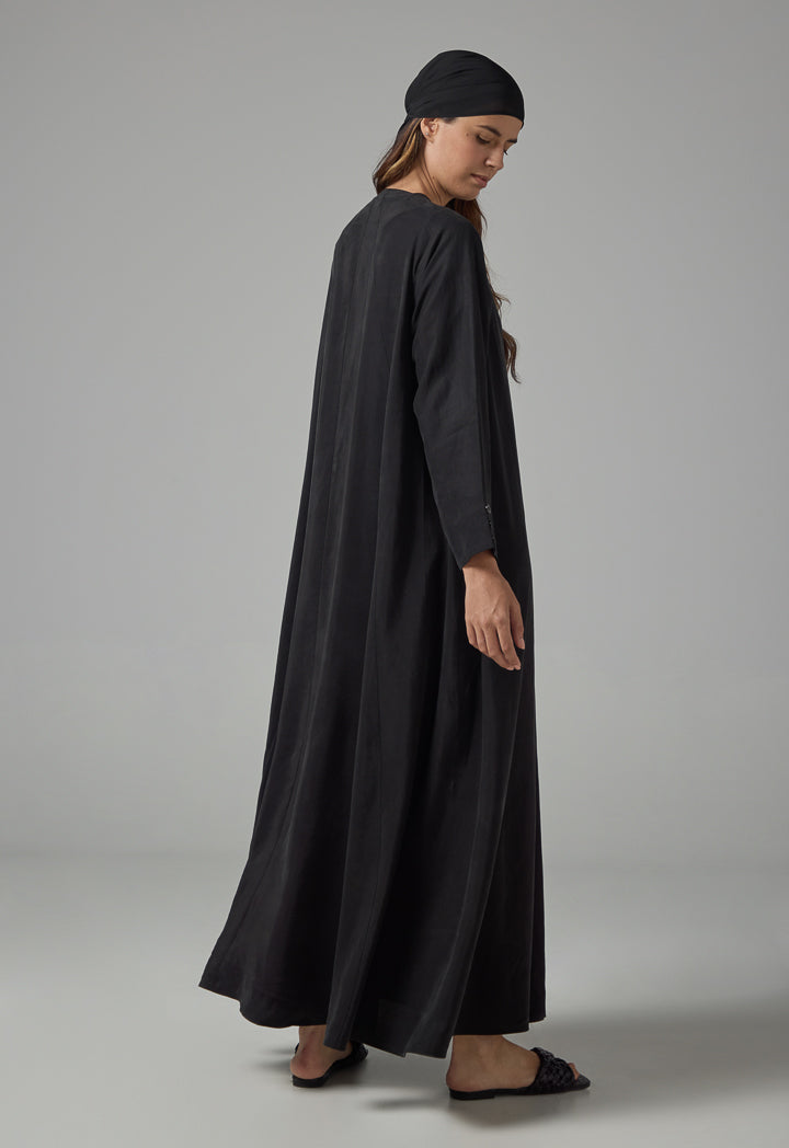 Choice Solid Oversized Maxi Abaya With Hijab Black