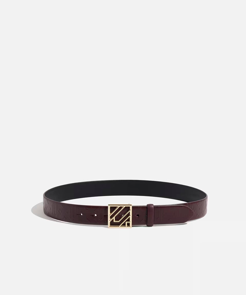Ipekyol Leather Belt With Monogram Buckle Bordoux