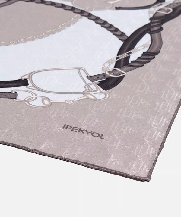 Ipekyol 100% Silk Printed Scarf Grey