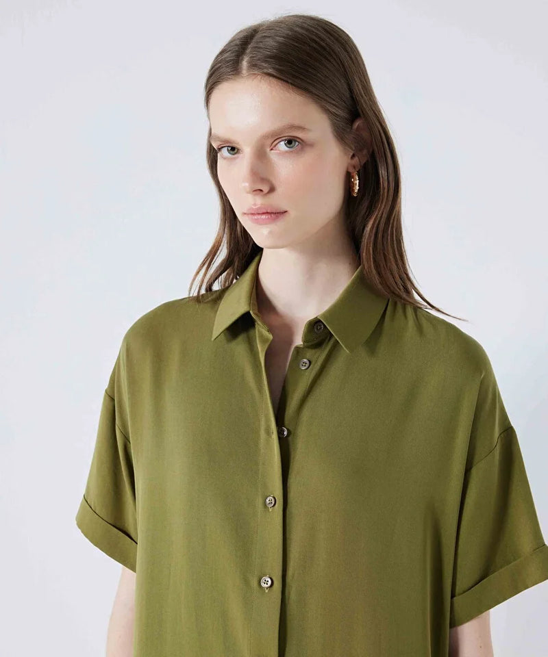 Ipekyol Relaxed Fit Shirt Dress Khaki