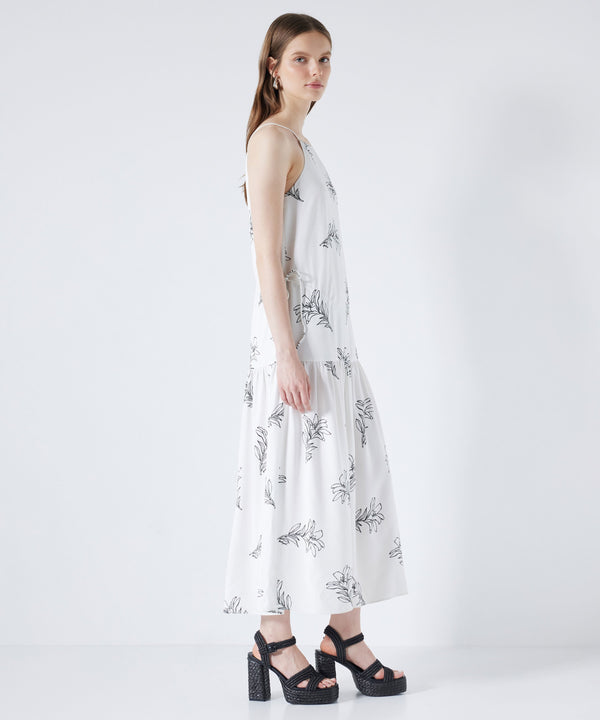 Ipekyol Floral Pattern Midi Dress White