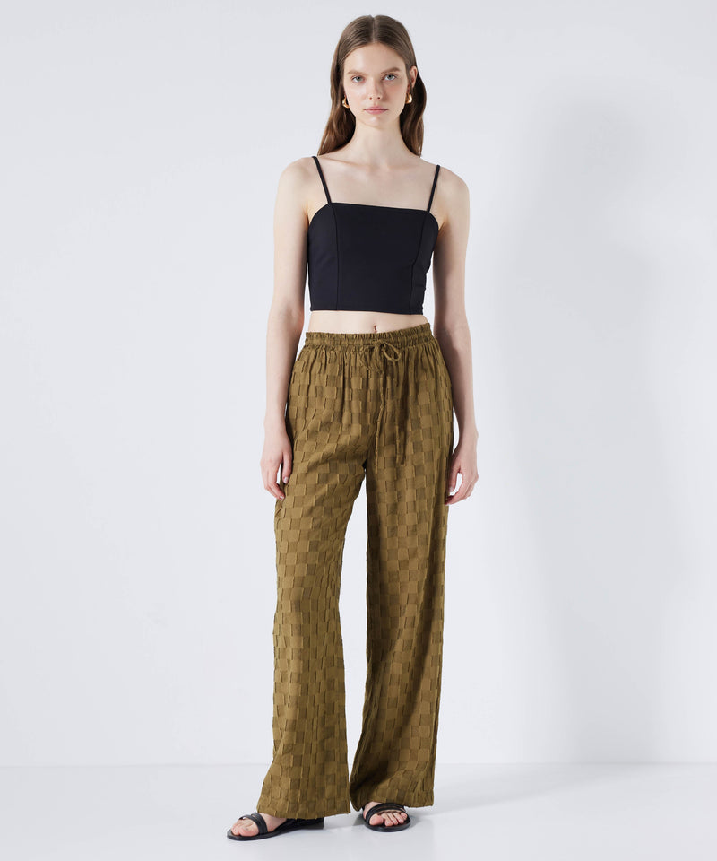 Ipekyol Checkered Pattern Trousers Khaki