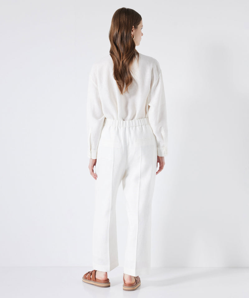 Ipekyol Straight Fit Linen Trousers White