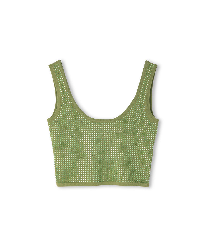 Ipekyol Hotfix Printed Crop Knitwear Green