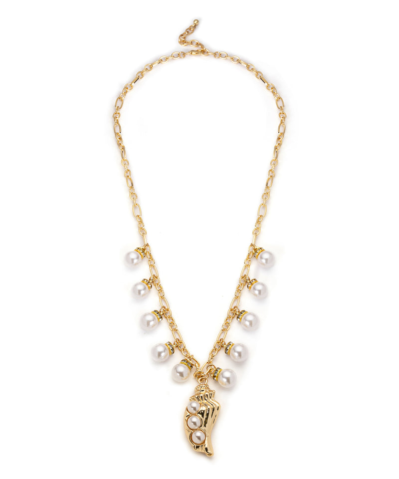 Ipekyol Metal Necklace With Faux Pearls Gold