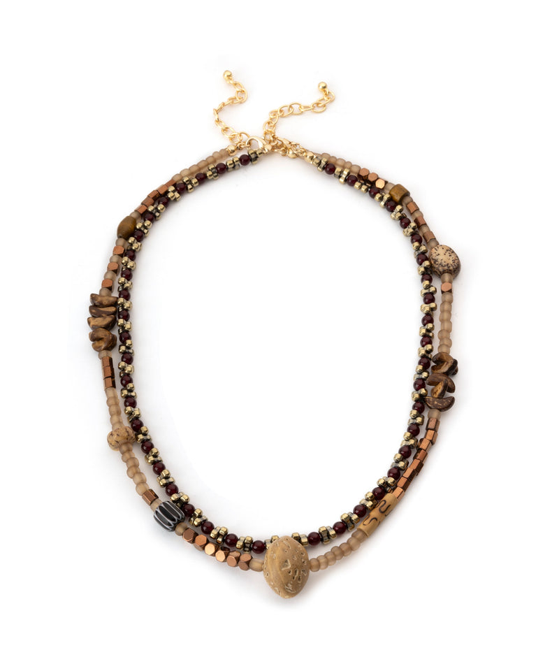 Ipekyol Mixed Bead Necklace Brown