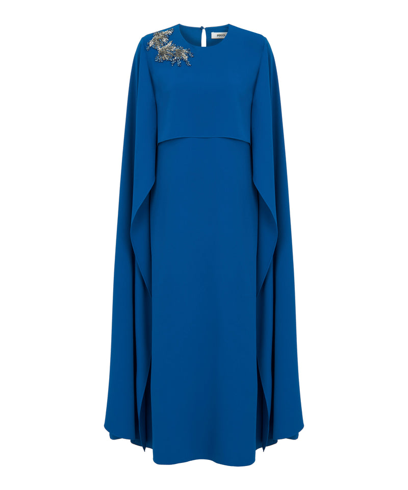 Ipekyol Cape-Effect Dress With Embellishment Sax