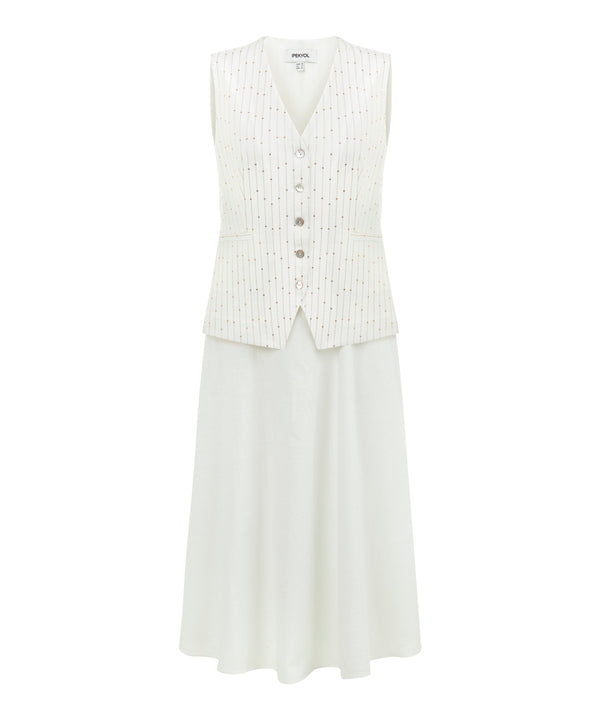 Ipekyol Two-Piece Form Sleeveless Dress Off White