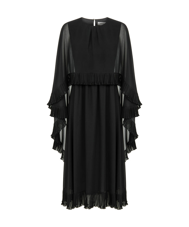 Ipekyol Cape-Effect Dress With Pleat Details Black