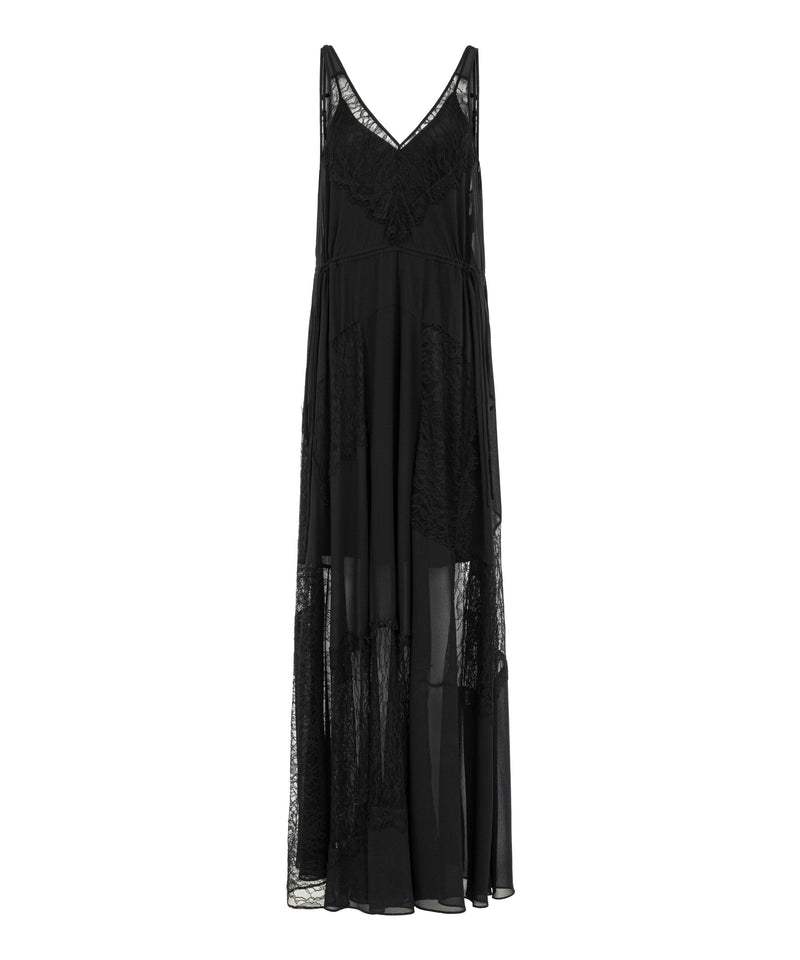 Ipekyol Lace And Chiffon Mix Dress Black