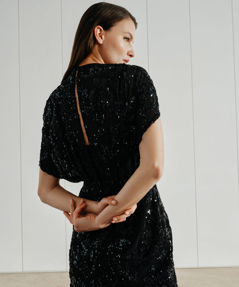 Ipekyol Sequined Chiffon Dress Black