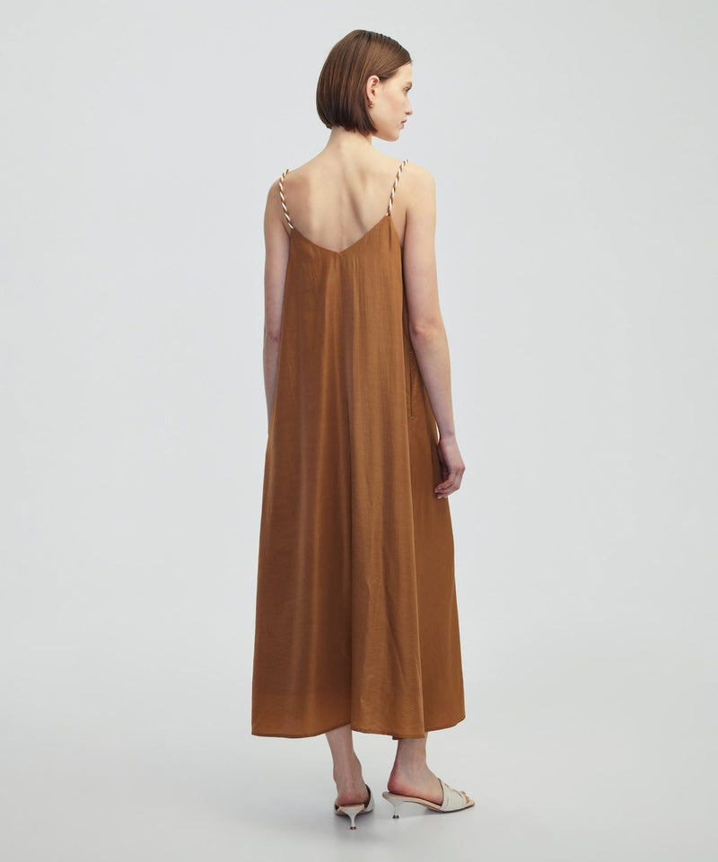 Ipekyol Contrast Wrap Strap Dress Tobacco