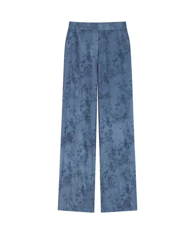 Ipekyol Bead-Embroidered Pattern Trousers Blue