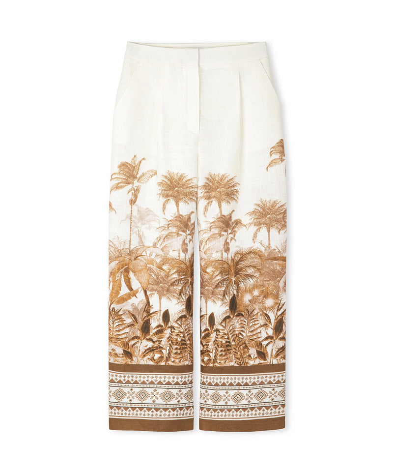 Ipekyol Patterned Linen Trousers Ecru