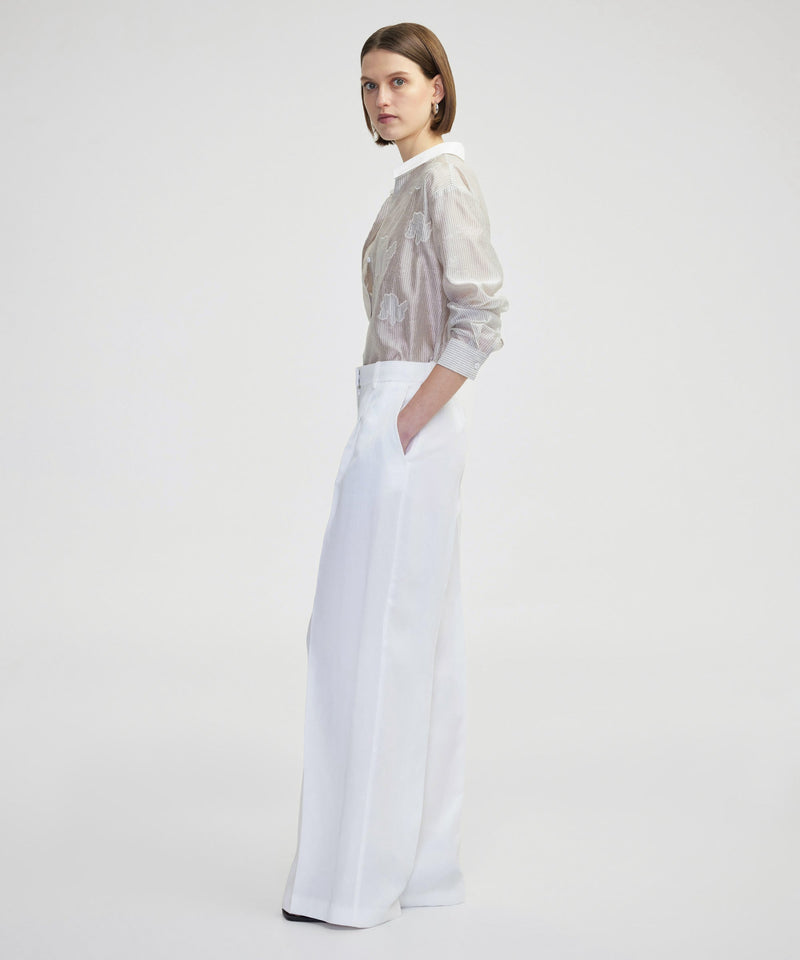 Ipekyol Wide Leg Fit Pocketed Trousers White
