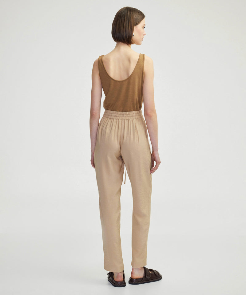 Ipekyol Elastic Waist Carrot Fit Trousers Natural