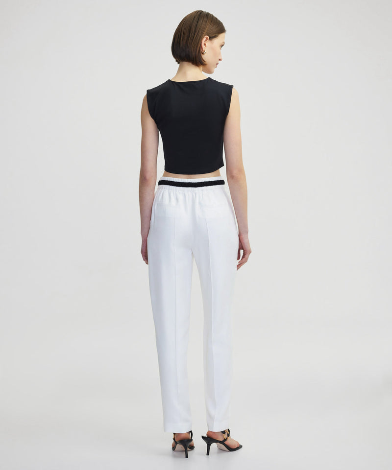 Ipekyol Contrast Waist Trousers Ecru