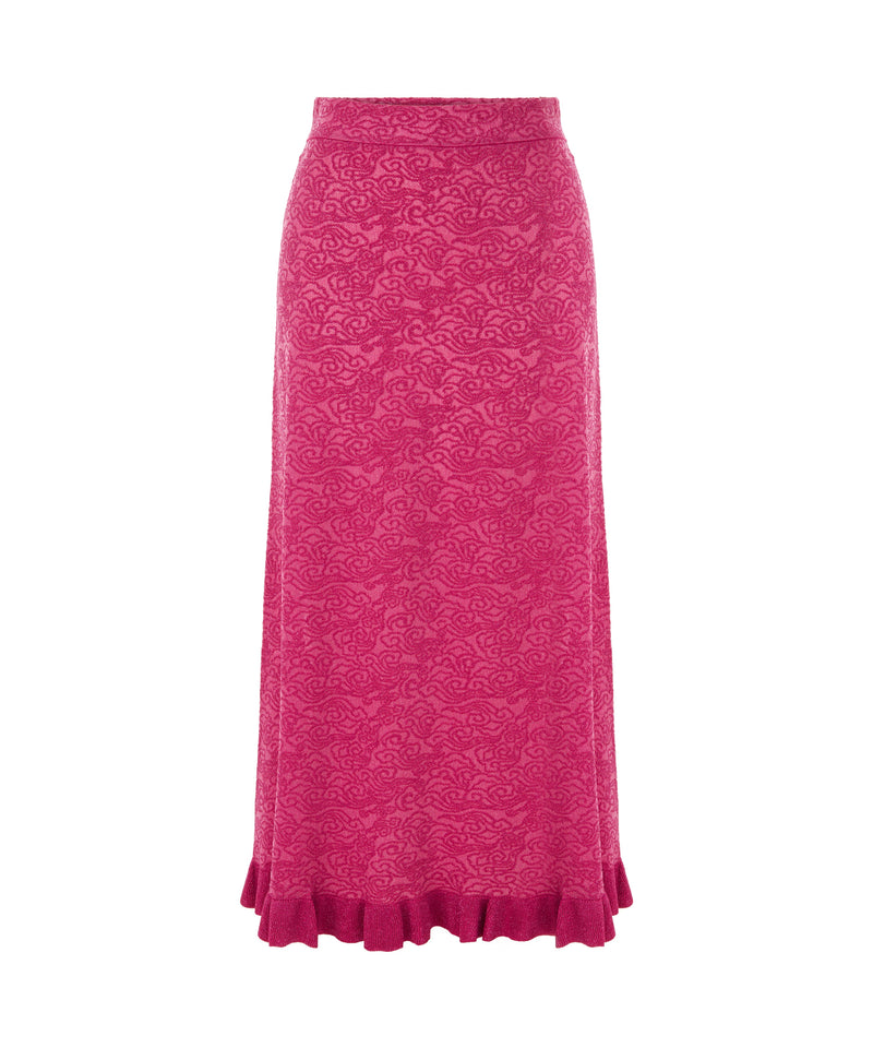 Ipekyol Patterned Textured Skirt Fuchsia