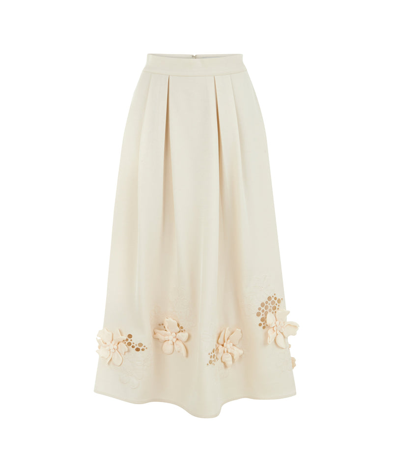 Ipekyol Flower-Embroidered Skirt Oil