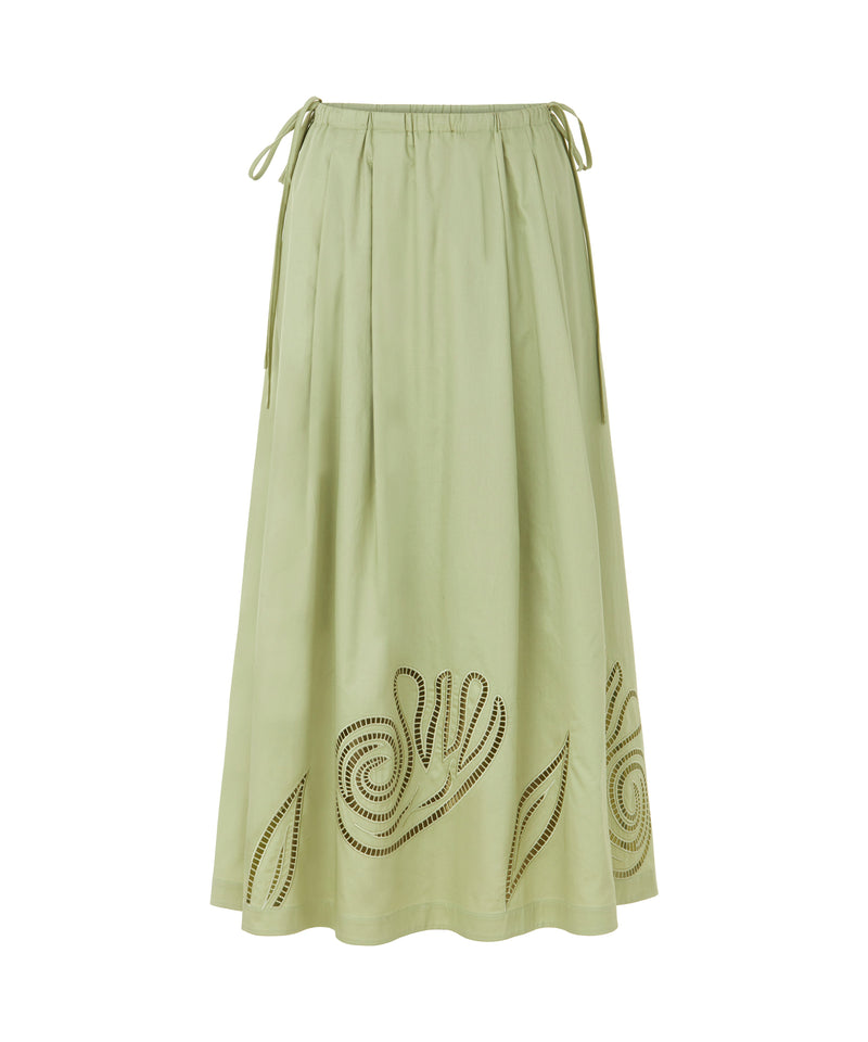 Ipekyol Laser Cut Detail Skirt Light Green