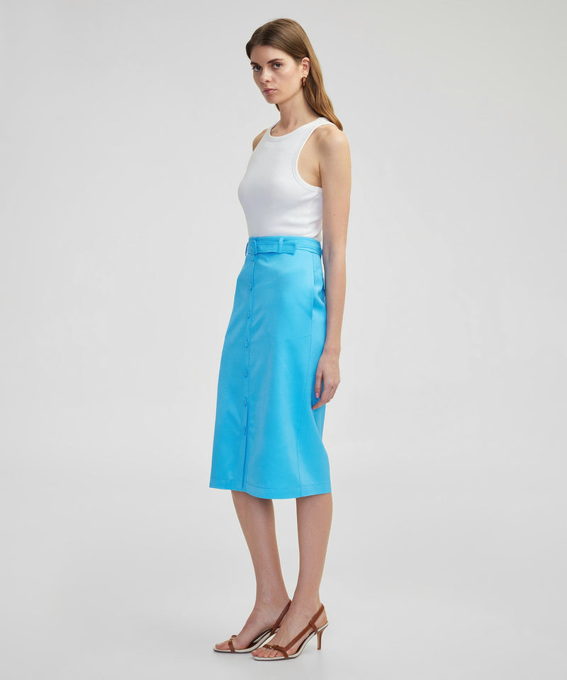 Ipekyol Belted Midi Skirt Blue