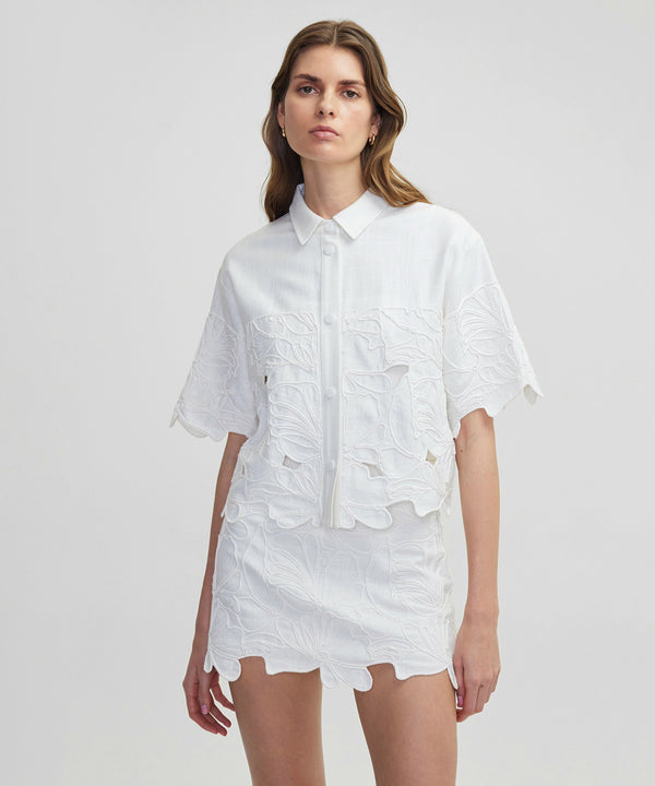 Ipekyol Embroidered Cutout Jacket White