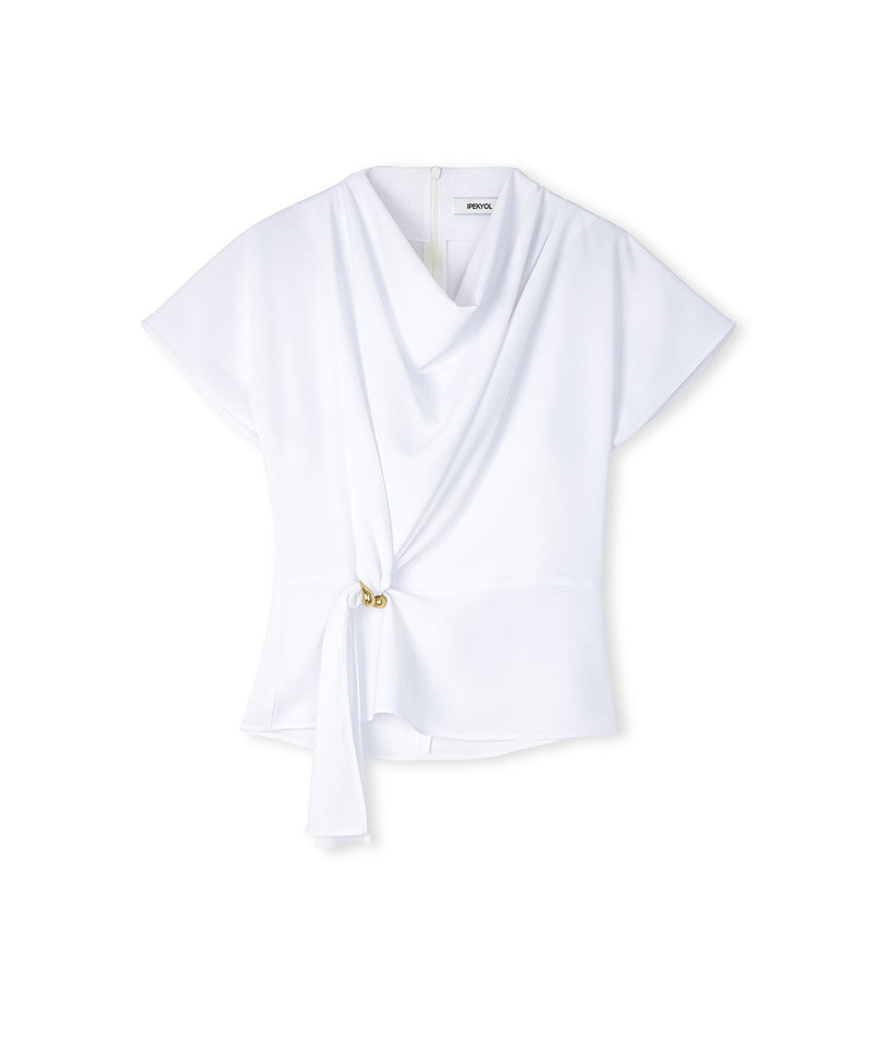 Ipekyol Twisted Blouse With Metal Accessories White