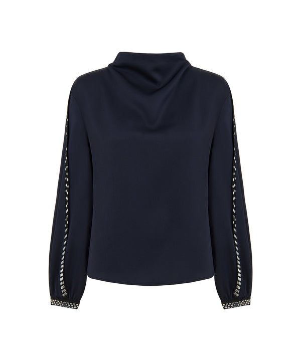 Ipekyol Crystal-Stone Detailed Blouse Navy