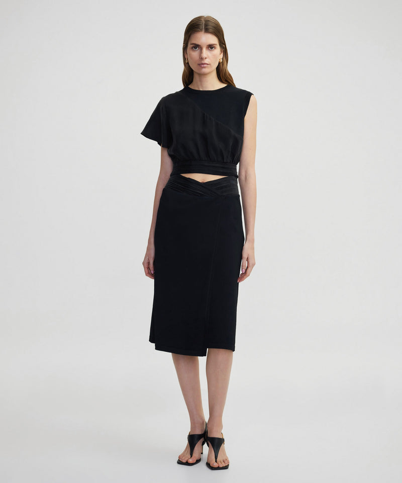Ipekyol Asymmetrical Sleeve Blouse Black