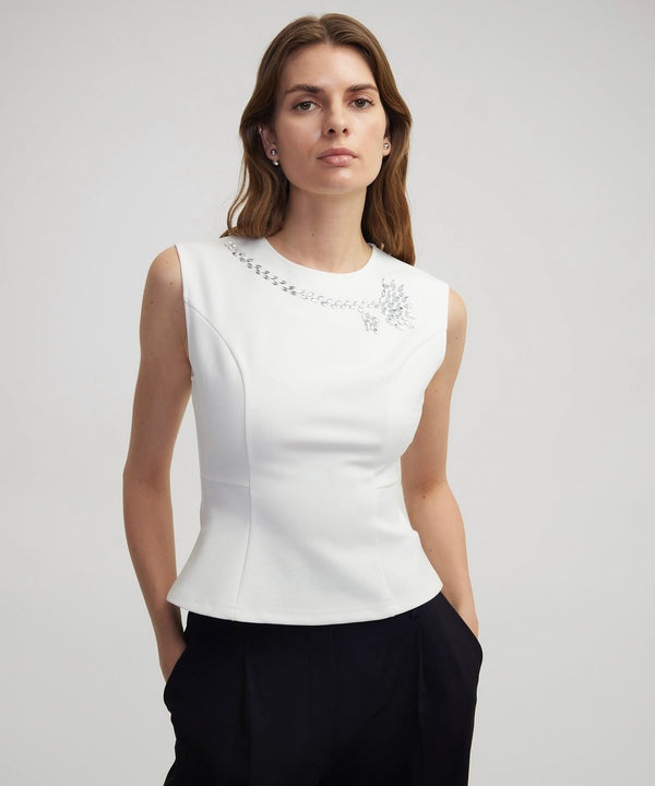 Ipekyol Strass Stone Printed Blouse White