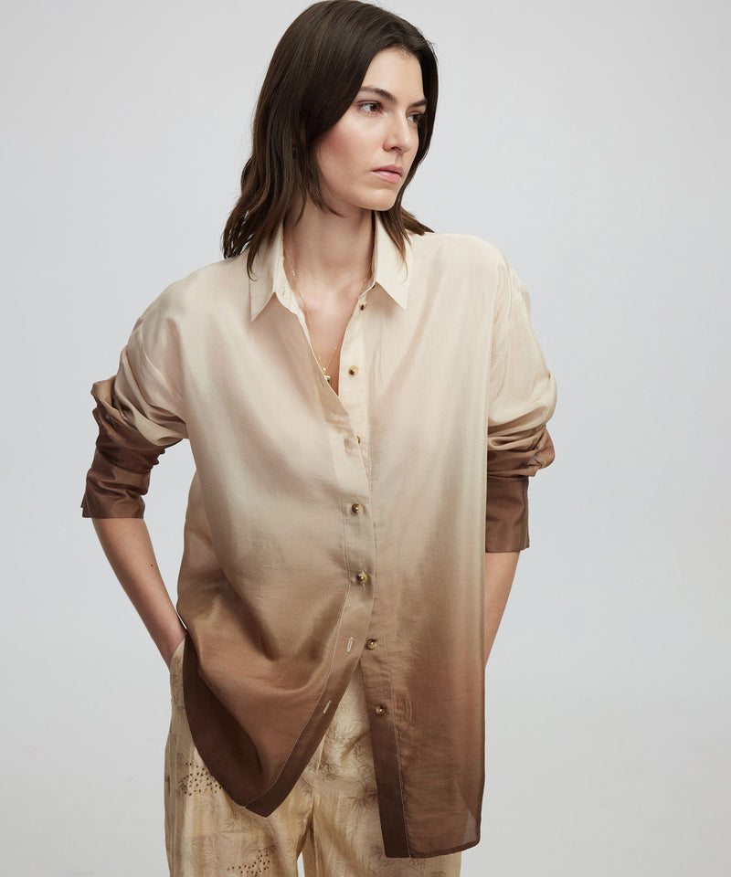 Ipekyol Gradient Color Transition Shirt Light Brown