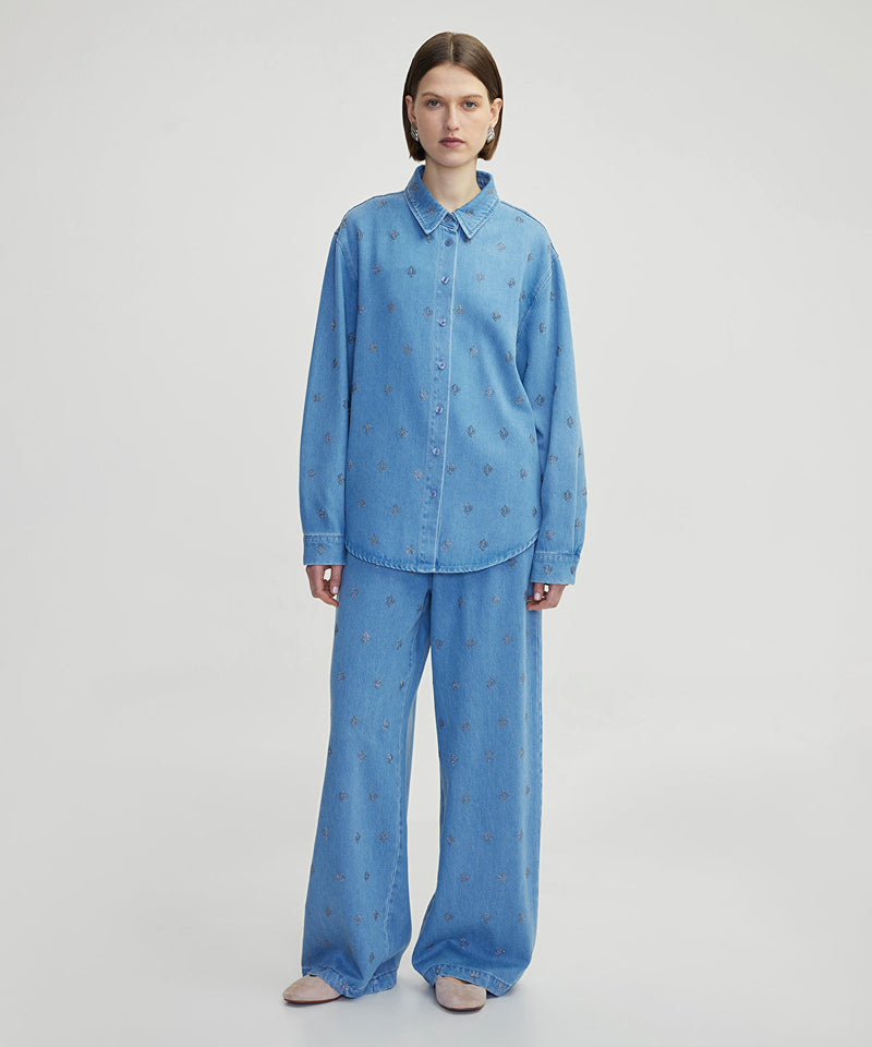 Ipekyol Monogram Hotfix Printed Image Blue