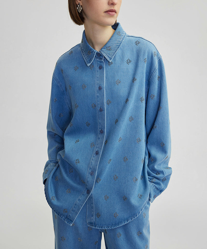 Ipekyol Monogram Hotfix Printed Image Blue