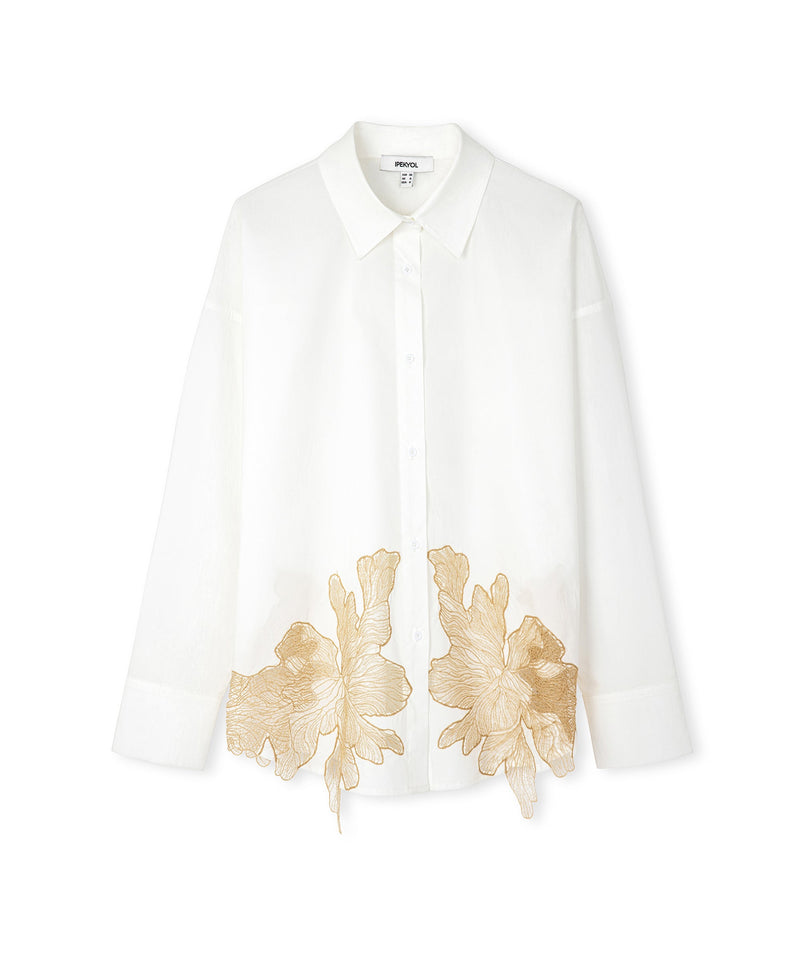 Ipekyol Poplin Shirt With Contrast Transparent Details White