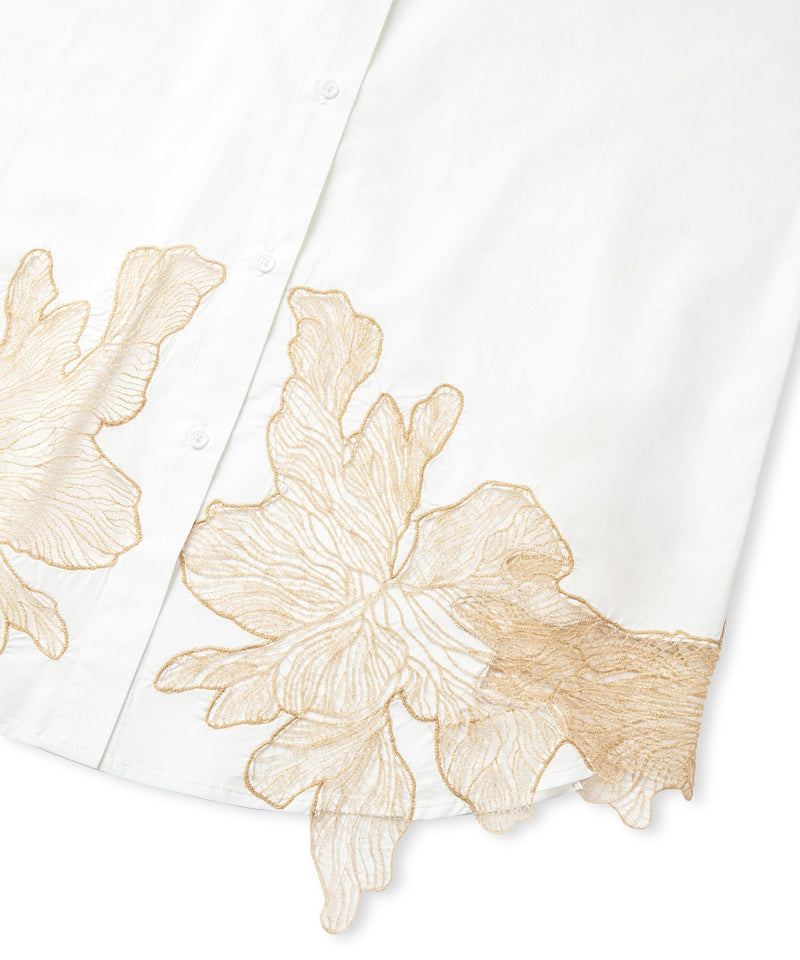 Ipekyol Poplin Shirt With Contrast Transparent Details White