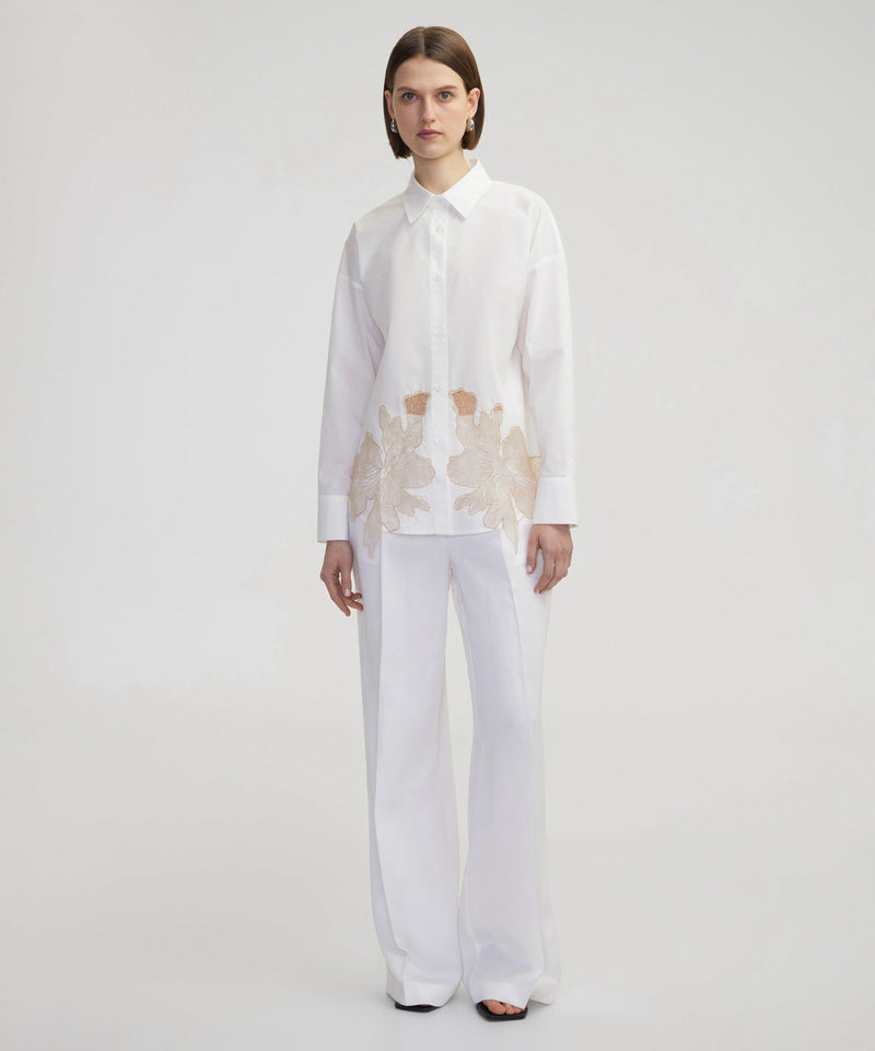 Ipekyol Poplin Shirt With Contrast Transparent Details White