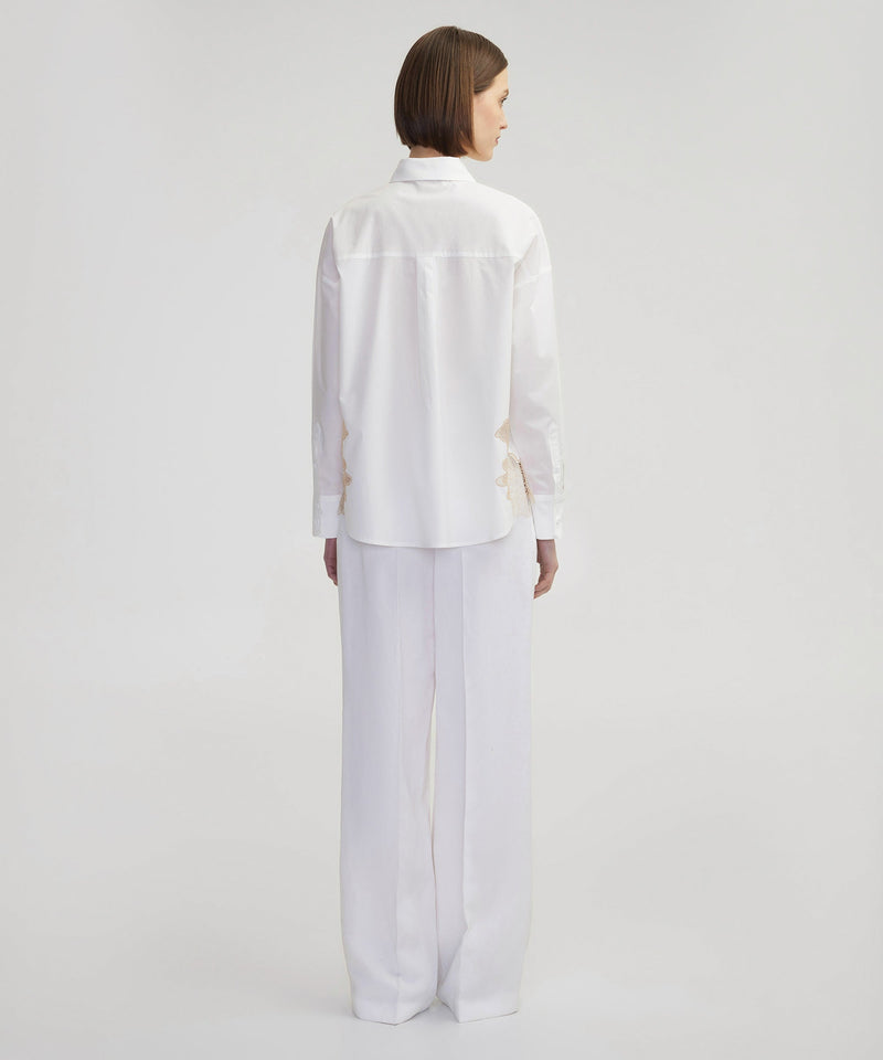 Ipekyol Poplin Shirt With Contrast Transparent Details White