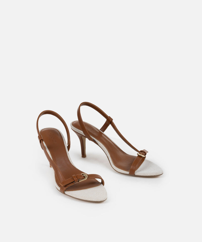 Ipekyol Minimal Metal Buckle Heels Brown
