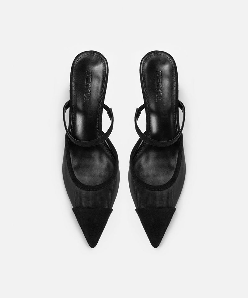 Ipekyol Transparent Mix Heeled Slippers Black