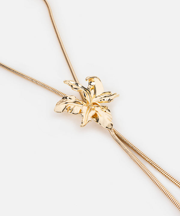 Ipekyol Long Flower Necklace Gold