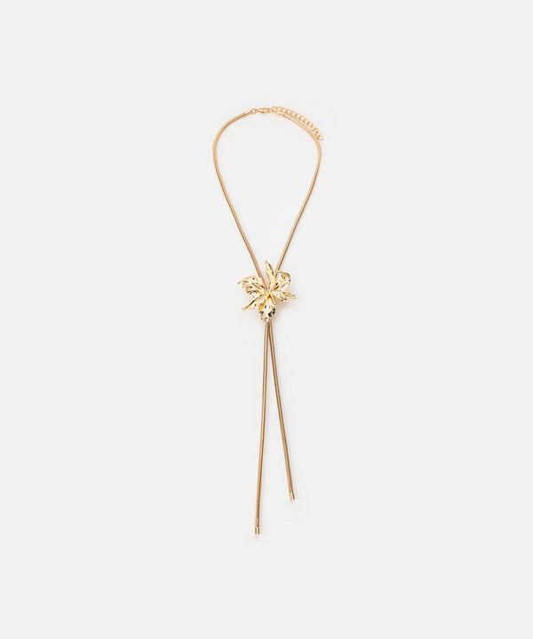 Ipekyol Long Flower Necklace Gold