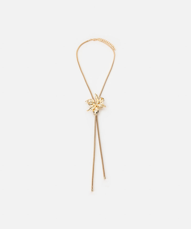 Ipekyol Long Flower Necklace Gold